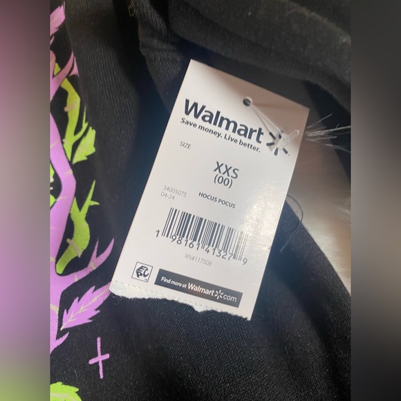 Disney Hocus Pocus Womens Transformation Spell Sweatshirt XXS Black NWT - Picture 5 of 5